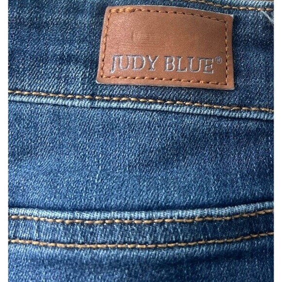 Judy Blue Jeans Womens 15 32 Blue Mid Rise Regular Straight Fit 32X29 Stretch - Picture 5 of 8